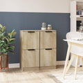 Lot de deux meubles chene Sonoma 70 cm avec espaces de rangement multiples, ideal pour salon couloir ou bureau