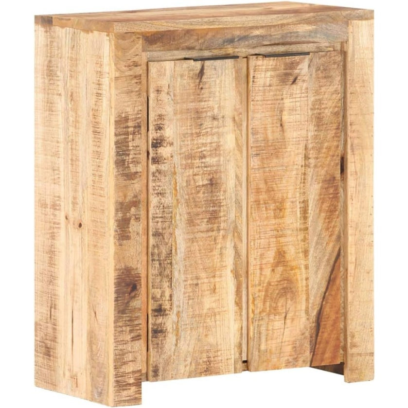 Console en manguier naturel 59 x 33 x 75 cm avec rangement ferme pour cuisine salle a manger ou couloir