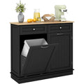 Armoire cuisine noire 100 cm multifonction avec deux tiroirs, espace 42 L et plan de travail reglable